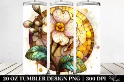 Stained Primrose with Golden Inserts | 20 Oz Tumbler Product Image 2