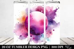 Colorful Magenta Watercolor Background | 20 Oz Tumbler Product Image 2