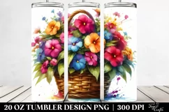 20 Oz Tumbler Sublimation | Vibrant Colorful Watercolor Product Image 2