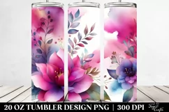 Magenta Watercolor Background | 20 oz Tumbler Product Image 2