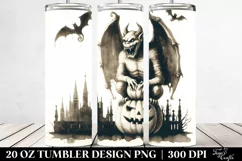 Vintage Halloween Gargoyle Scene | 20 oz Tumbler Product Image 2