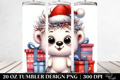 Expressive Polar Bear PNG with Christmas Accessories Product Image 2