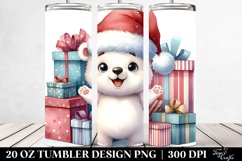 Expressive Polar Bear PNG with Christmas Accessories Product Image 2