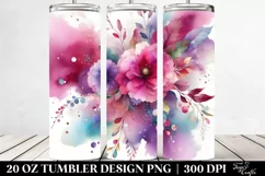 Magenta Watercolor Background | 20 oz Tumbler Product Image 2