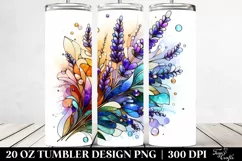 20 Oz Tumbler Sublimation | Colorful Glossy Stained Clipart Product Image 2