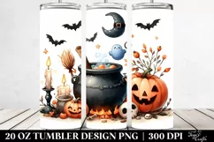 Watercolor Halloween Funny Clipart with Cauldron, 20 Oz Product Image 2