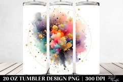 Colorful Watercolor Splash with Golden Foil | 20 Oz Tumbler Product Image 2