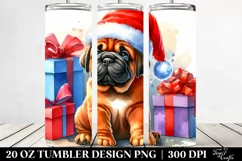 Expressive Bullmastiff PNG with Christmas Accessories Product Image 2