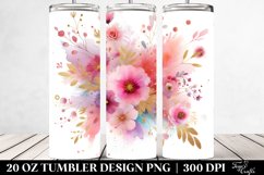 Colorful Pinkish Watercolor Splash with Golden Foil | 20 Oz Product Image 2