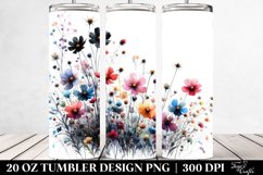 Watercolor Wild Flowers with Colorful Petals | 20 Oz Tumbler Product Image 2