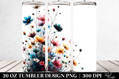 Colorful Black Plant Watercolor Tumbler Product Image 2