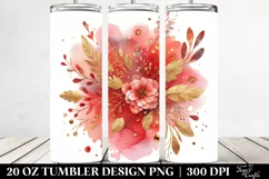 Colorful Redish Watercolor Background with Golden Foil | 20 Product Image 2