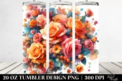 Glossy Orange Rose Petals | 20 oz Tumbler Product Image 2