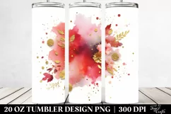 Colorful Redish Watercolor Background with Golden Foil | 20 Product Image 2