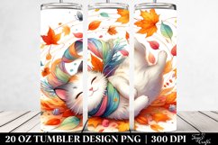 Colorful Cat Autumn Leaves | 20 oz Tumbler Product Image 2