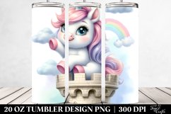 Cute Baby Unicorn Pastel Tumbler | 20 Oz Tumbler Product Image 2