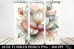 Shiny Magnolia with Golden Insertions | 20 oz Tumbler Product Image 2