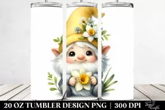 Cute Gnome with Flower Wreath | 20 Oz Tumbler Product Image 2
