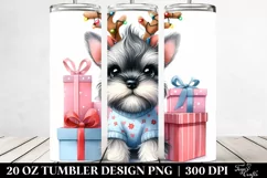 Expressive Miniature Schnauzer PNG with Christmas Product Image 2
