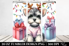 Expressive Miniature Schnauzer PNG with Christmas Product Image 2
