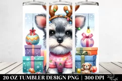 Expressive Miniature Schnauzer PNG with Christmas Product Image 2