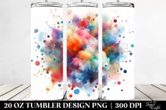 Colorful Watercolor Particles | 20 Oz Tumbler Product Image 2