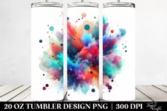 Colorful Watercolor Particles | 20 Oz Tumbler Product Image 2