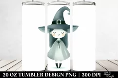 Whimsical Witch Watercolor | 20 oz Tumbler Product Image 2