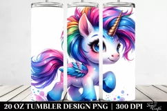 Running Cute Unicorn, Transparent 20 Oz Tumbler Product Image 2