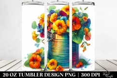 20 Oz Tumbler Sublimation | Vibrant Colorful Watercolor Can Product Image 2