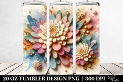 Wooden Chrysanthemum Artwork | 20 oz Tumbler Product Image 2