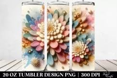 Wooden Chrysanthemum Artwork | 20 oz Tumbler Product Image 2