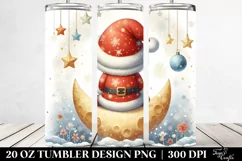 Cute Vibrant Santa Winter Moon | 20 oz Tumbler Product Image 2