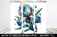 Wooden Stained Iris | 20 Oz Tumbler Product Image 2