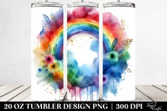 Colorful Watercolor Abstract Rainbow | 20 Oz Tumbler Product Image 2