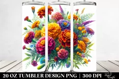 Vibrant Marigold Bouquet Tumbler Product Image 2
