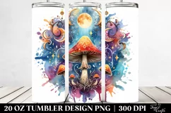 Vibrant Magical Celestial Mushroom 20 Oz Tumbler Product Image 2