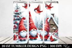 Watercolor Christmas Gnomes in Winter, High-Res 20 Oz Product Image 2