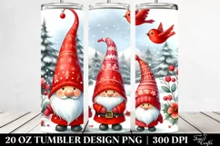 Watercolor Christmas Gnomes in Winter, High-Res 20 Oz Product Image 2