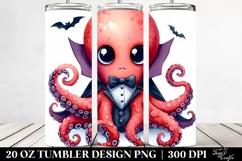 Funny Watercolor Octopus Vampire Sticker Tumbler | 20 Oz Product Image 2