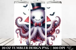 Funny Watercolor Octopus Vampire Sticker Tumbler | 20 Oz Product Image 2