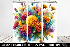 Vibrant Marigold Bouquet Tumbler Product Image 2