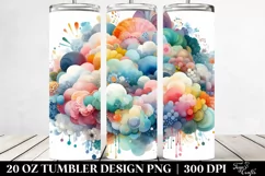 Colorful Watercolor Pastel Cloud Tumbler Product Image 2