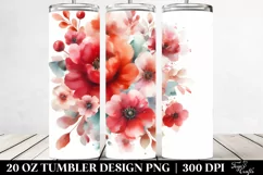 Colorful Redish Watercolor Background | 20 Oz Tumbler Product Image 2