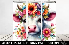 Cute Vibrant Cow | 20 oz Tumbler Product Image 2