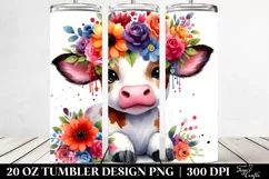 Cute Vibrant Cow | 20 oz Tumbler Product Image 2