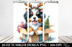 Cute Winter Bernese Mountain Dog with Christmas Gifts PNG Product Image 2