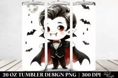 Watercolor Halloween Funny Clipart with Vampire, 20 Oz Product Image 2