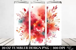 Colorful Redish Watercolor Background | 20 Oz Tumbler Product Image 2