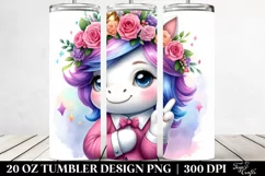 Watercolor Vibrant Baby Unicorn Posing with Cool Haircut, 20 Product Image 2